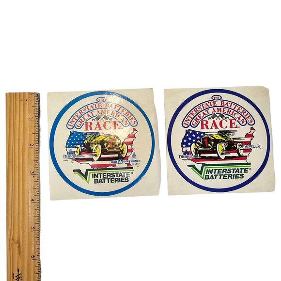 Interstate Batteries Great American Race Stickers 87 Disneyland Norfolk 89 World - Picture 3 of 8